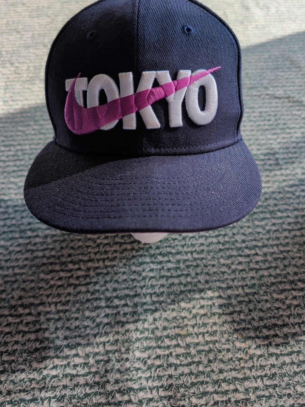 NIKE TRUE Embroidered Swoosh Tokyo Navy Blue Pink, White Adjustable Snapback Hat